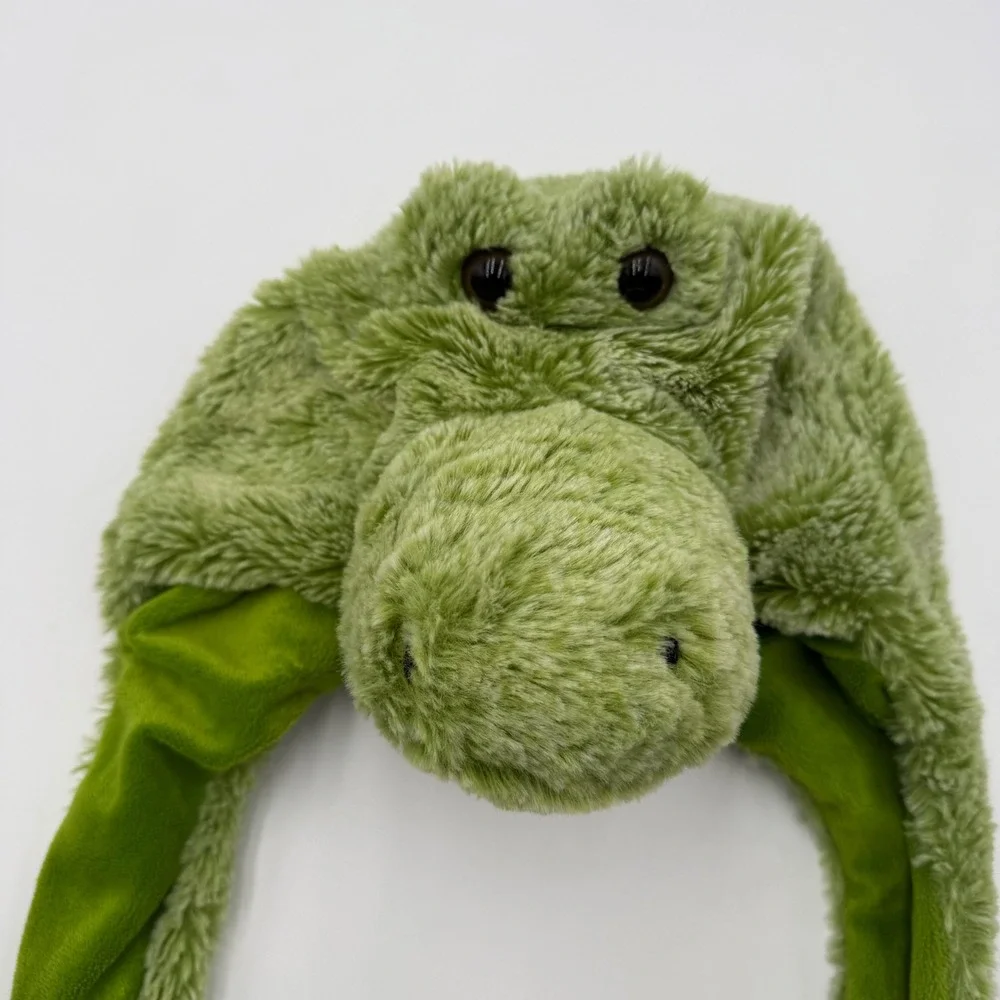 DolliBu Puzzled Green Alligator Crocodile Plush Animal Hat Winter Cap